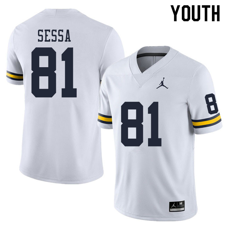 Youth #81 Will Sessa Michigan Wolverines College Football Jerseys Sale-White